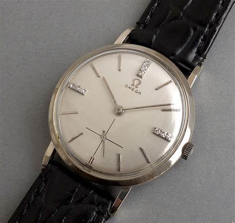 omega 14k white gold watch vintage|vintage omega watch price.